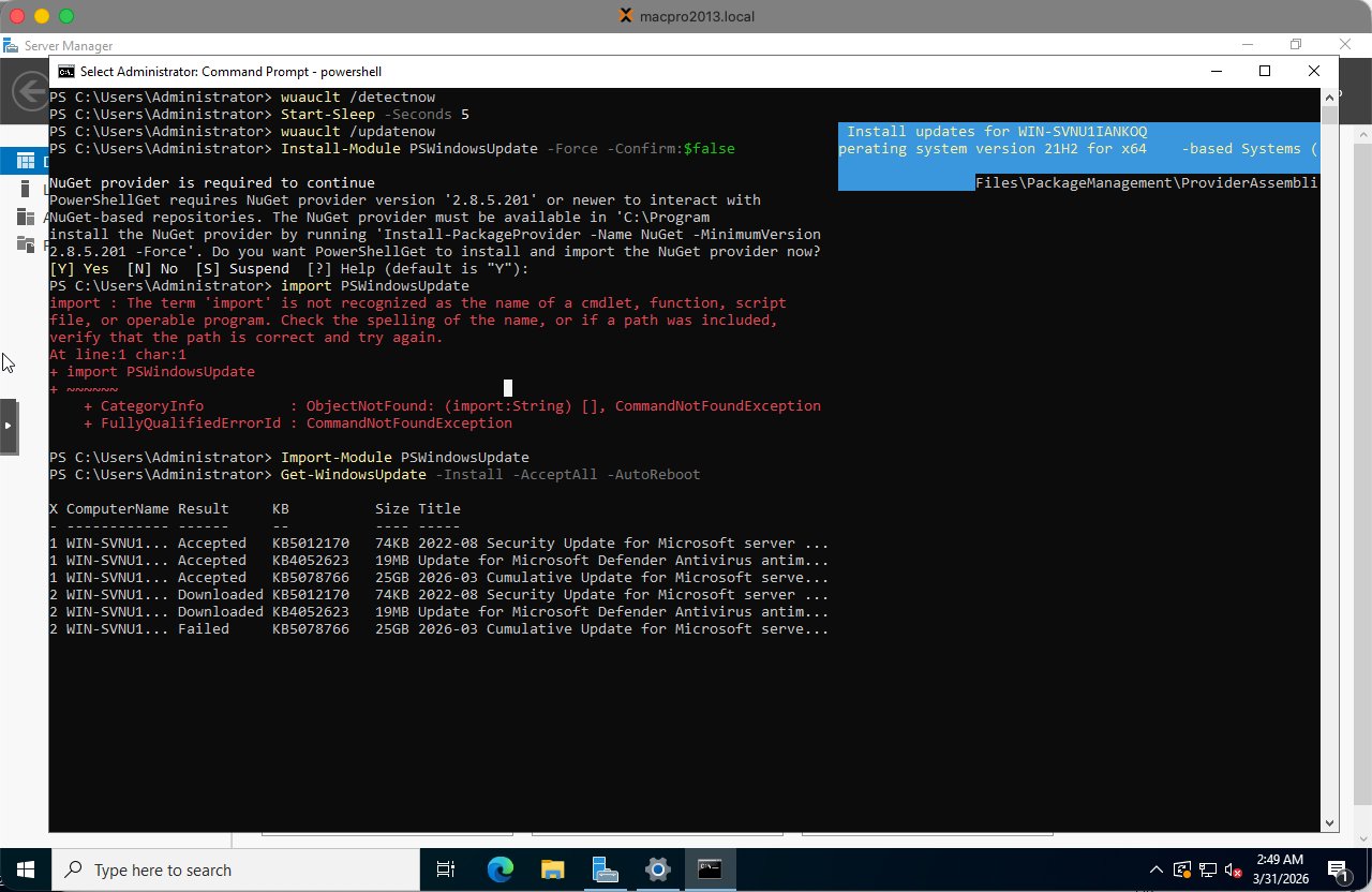 PSWindowsUpdate draait en toont update status per KB artikel